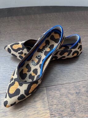 Rothy's Leopard Print The Point 6.5 EUC